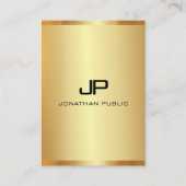 Monogram Gold Vertikale Vorlage Luxus Seide Finish Visitenkarte (Vorderseite)