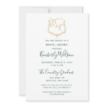 Monogram Gold Wappen and Forest Green Brautparty
