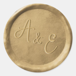 Monogram Gold Wax Siegel für Hochzeitskleber Runder Aufkleber