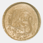 Monogram Gold Wax Umschlag Aufkleber Wedding Stick (Vorderseite)