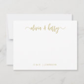 Monogram Gold White Wedding Note Card Mitteilungskarte (Vorderseite)
