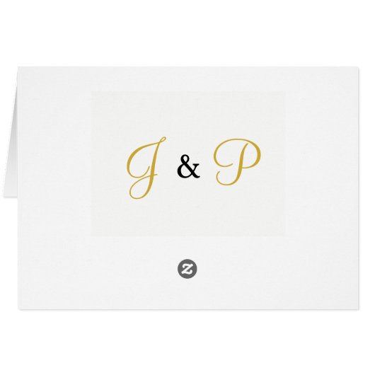 Monogram Gold White Wedding Vielen Dank (Rückseite Horizontal)