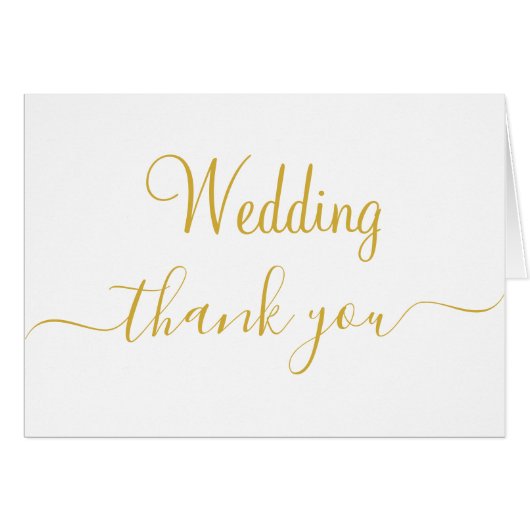 Monogram Gold White Wedding Vielen Dank (Vorderseite (Horizontal))