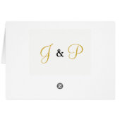 Monogram Gold White Wedding Vielen Dank (Rückseite Horizontal)