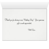 Monogram Gold White Wedding Vielen Dank (Innenansicht Horizontal (Unten))