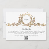 Monogram Gold Wreath Collage Foto Wedding Save The Date (Rückseite)
