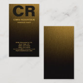 Monogram Gold Yellow Wood Effect Business Card Visitenkarte (Vorne/Hinten)