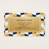 Monogram Gold Zickzack Herringbone Business Cards (Rückseite)