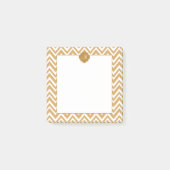 Monogram Gold Zickzack Muster Post-it Klebezettel (Vorderseite)
