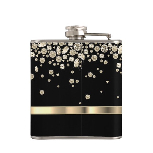 Monogram Golden Diamond - Bridesmaid Flachmann (Rückseite)