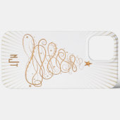 Monogram Golden Filigree Christmas Tree Case-Mate iPhone Hülle (Rückseite (Horizontal))