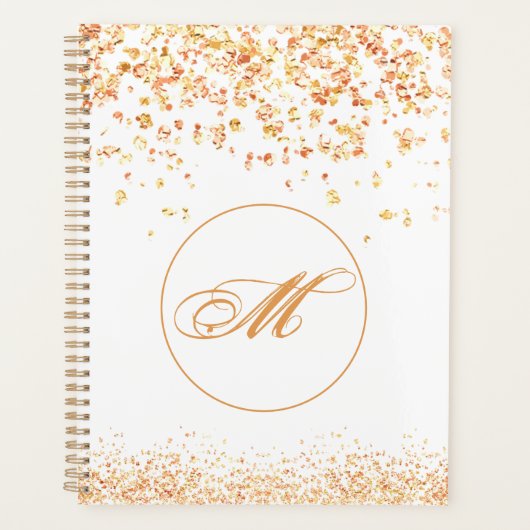 Monogram Golden Glitzern Planner Planer (Vorderseite)
