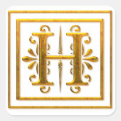 Monogram Golden H Elegant Stickers (Vorderseite)