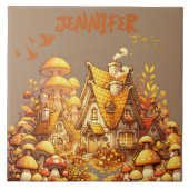 Monogram Golden Hütte Core on Brown | Fliese (Vorderseite)