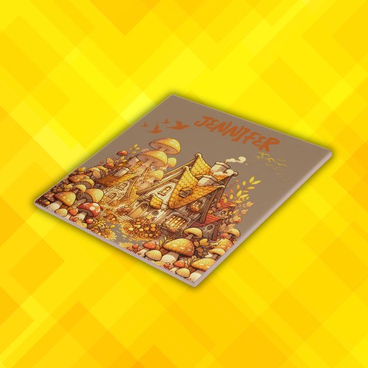 Monogram Golden Hütte Core on Brown | Fliese