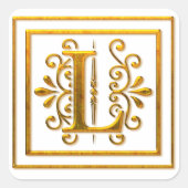 Monogram Golden L Elegant Stickers (Vorderseite)