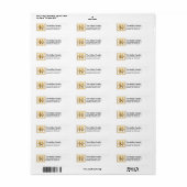Monogram Golden Letter K Elegante Address Labels (Vorne)