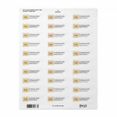 Monogram Golden Letter M Elegante Address Labels (Vorne)