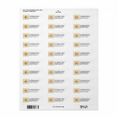 Monogram Golden Letter R Elegante Address Labels (Vorne)