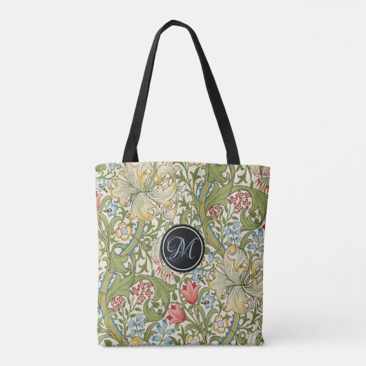 Monogram Golden Lily William Morris Tasche (Rückseite)