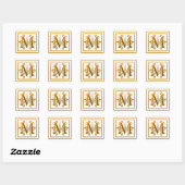 Monogram Golden M Elegant Stickers (Blatt)