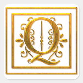 Monogram Golden Q Elegant Stickers (Vorderseite)