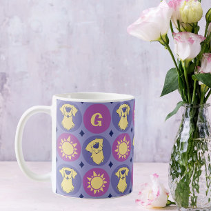 Monogram Golden Retriever Sonne Launischer Hund Kaffeetasse