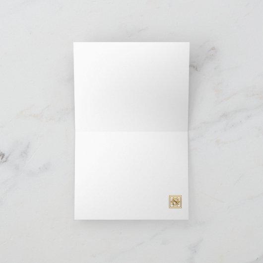 Monogram Golden S Elegante Persönliche Note Card (Innenseite)