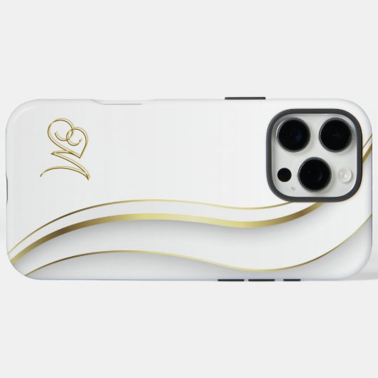 Monogram Golden Swirl Case-Mate iPhone Hülle (Rückseite (Horizontal))