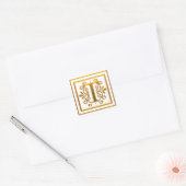 Monogram Golden T Elegant Stickers (Umschlag)