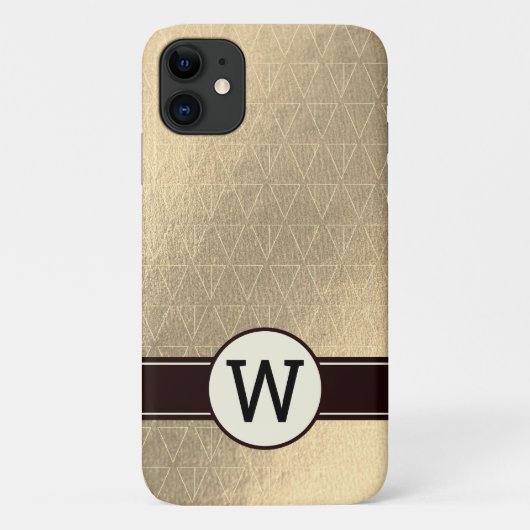 Monogram Golden Triangle Muster Case-Mate iPhone Hülle (Rückseite)