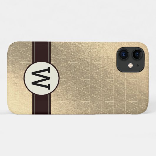 Monogram Golden Triangle Muster Case-Mate iPhone Hülle (Rückseite (Horizontal))