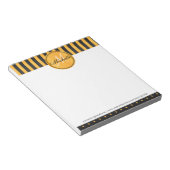 Monogram Golden Yellow and Black Polka Dot Stripes Notizblock (angewinkelt)