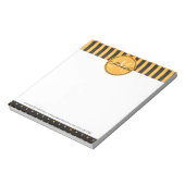 Monogram Golden Yellow and Black Polka Dot Stripes Notizblock (Rotiert)
