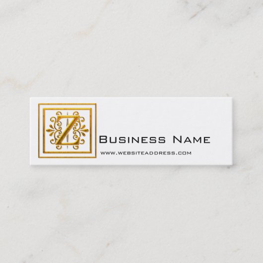 Monogram Golden Z Elegante Visitenkarten Mini Visitenkarte (Vorderseite)