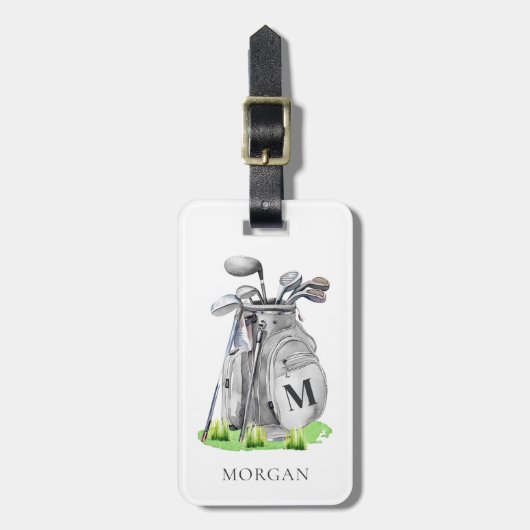 Monogram Golf Bag Gepäckanhänger (Vorderseite vertikal)