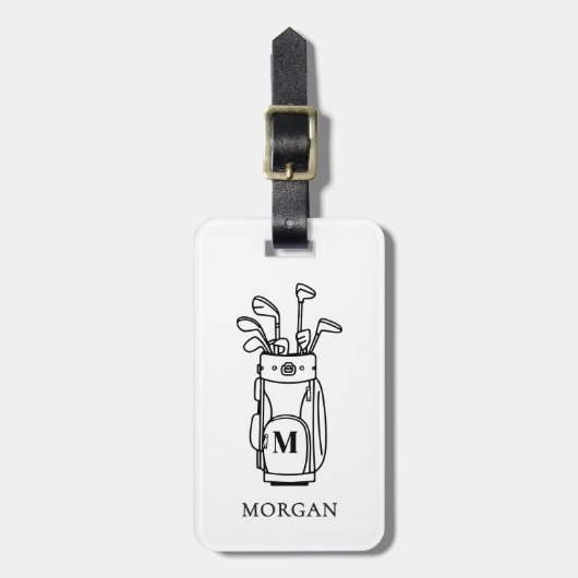 Monogram Golf Bag Gepäckanhänger (Vorderseite vertikal)