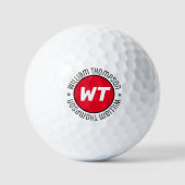 Monogram Golf Ball mit dem Namen Rot Logo (Vorderseite)