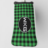 Monogram Golf Blade Putter Head Cover - Green Golf Headcover (Rotieren 90)