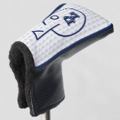 Monogram Golf Putter Cover (Navy) Headcover (3/4 Vorderseite)
