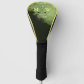Monogram (golfer name & initials) yellow green golf headcover (Vorderseite)