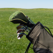 Monogram (golfer name & initials) yellow green golf headcover (In SItu)