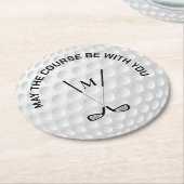 Monogram Golfing Cross Clubs, benutzerdefinierter  Runder Pappuntersetzer (Angewinkelt)