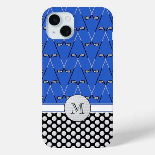 Monogram Golfmuster blau Case-Mate iPhone Hülle (Rückseite)