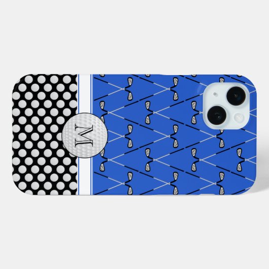 Monogram Golfmuster blau Case-Mate iPhone Hülle (Rückseite (Horizontal))