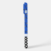 Monogram Golfmuster blau iPhone Hülle (Linke Seite)