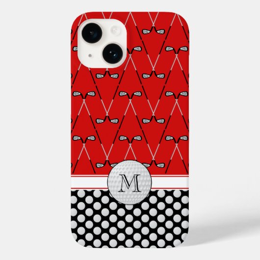 Monogram Golfmuster rot Case-Mate iPhone Hülle (Rückseite)
