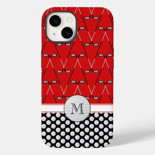 Monogram Golfmuster rot Case-Mate iPhone Hülle (Rückseite)