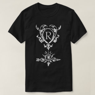 Monogram Gothic Heart and Arrow Motif T - Shirt