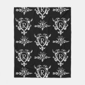 Monogram Gothic Heart and Arrow Pattern Fleecedecke (Vorderseite)